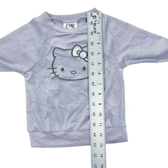 Hello Kitty Little Girls 2 Pc. Velour Sweatshirt Pants Outfit Set Lavender 18M - Picture 10 of 12